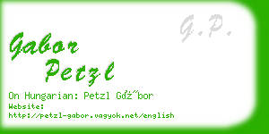 gabor petzl business card